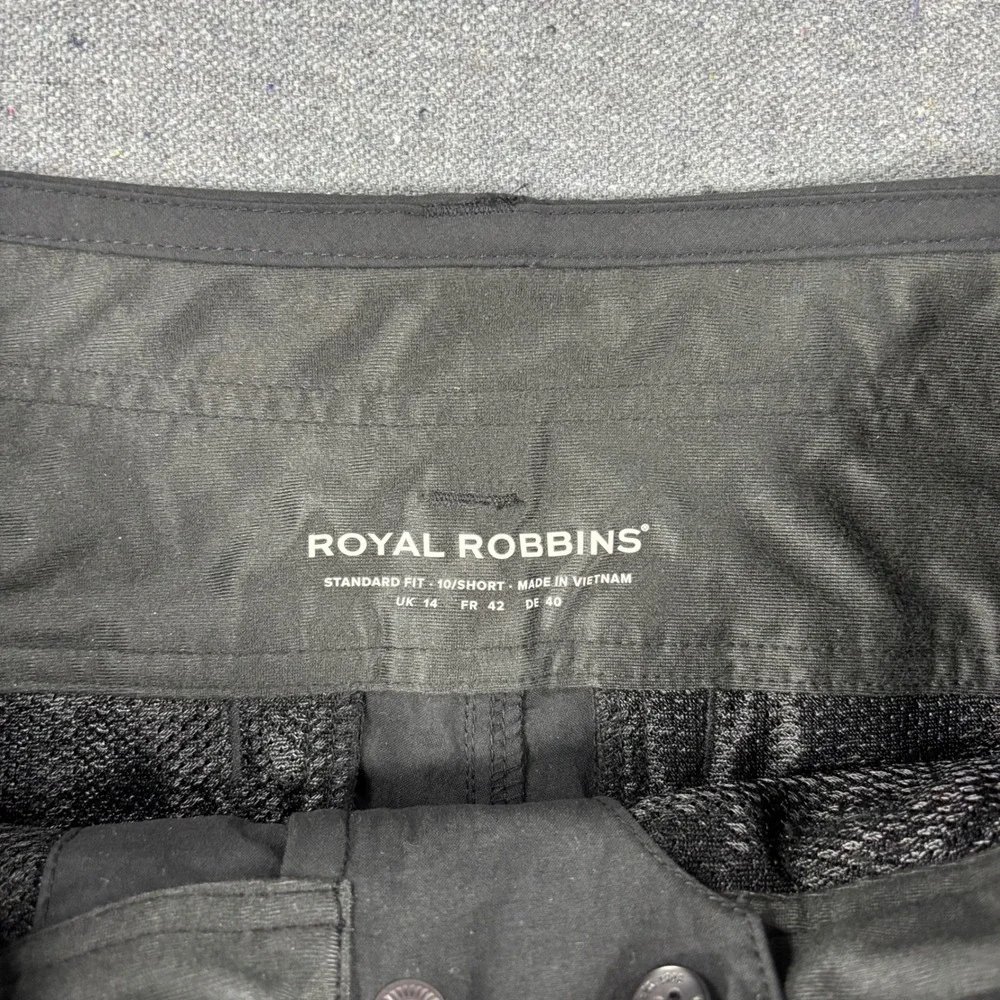 Royal Robbins Women's Black Hiking Pants Sz 10 Short Roll-up Legs NWOT